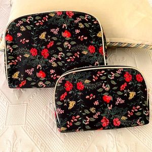 BRAND NEW SET OF 2 MATCHING PRETTY FLORAL MAKE-UP/COSMETIC BAGS